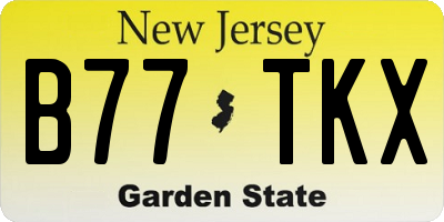 NJ license plate B77TKX