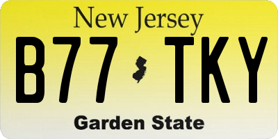 NJ license plate B77TKY