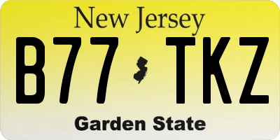 NJ license plate B77TKZ
