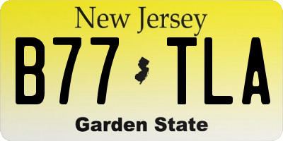 NJ license plate B77TLA