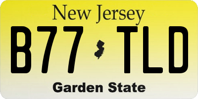 NJ license plate B77TLD
