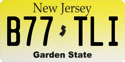 NJ license plate B77TLI