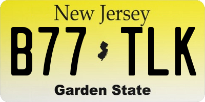NJ license plate B77TLK