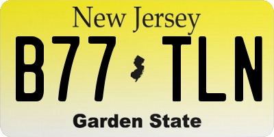 NJ license plate B77TLN