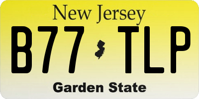NJ license plate B77TLP