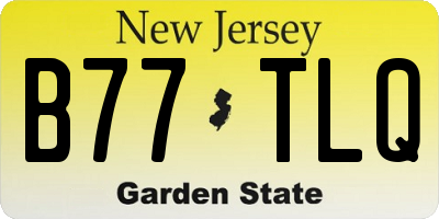 NJ license plate B77TLQ
