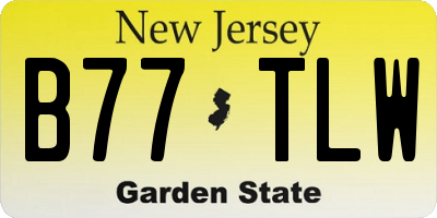 NJ license plate B77TLW