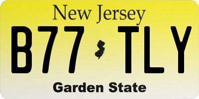 NJ license plate B77TLY