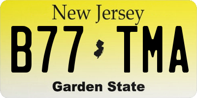 NJ license plate B77TMA