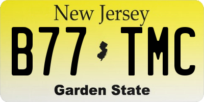 NJ license plate B77TMC