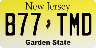 NJ license plate B77TMD