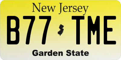 NJ license plate B77TME