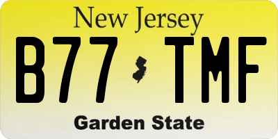 NJ license plate B77TMF