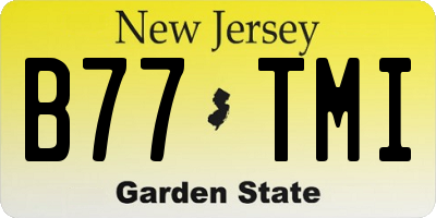 NJ license plate B77TMI