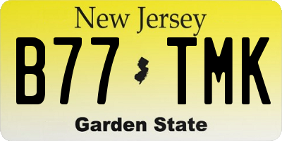 NJ license plate B77TMK