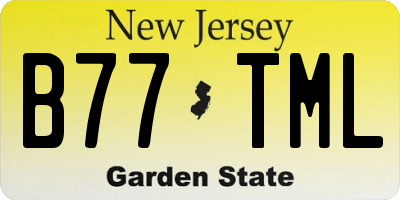 NJ license plate B77TML