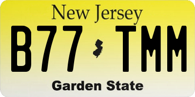 NJ license plate B77TMM