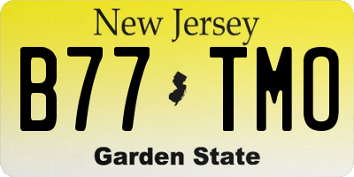 NJ license plate B77TMO
