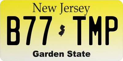NJ license plate B77TMP