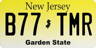 NJ license plate B77TMR