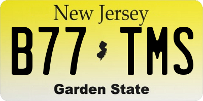 NJ license plate B77TMS