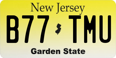 NJ license plate B77TMU