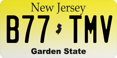 NJ license plate B77TMV