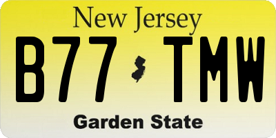 NJ license plate B77TMW