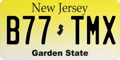 NJ license plate B77TMX