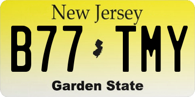 NJ license plate B77TMY