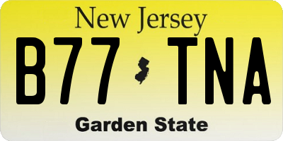 NJ license plate B77TNA