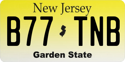 NJ license plate B77TNB