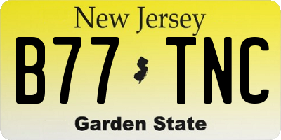 NJ license plate B77TNC