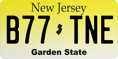 NJ license plate B77TNE