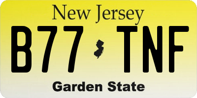 NJ license plate B77TNF