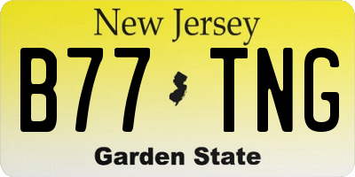 NJ license plate B77TNG