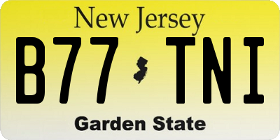 NJ license plate B77TNI