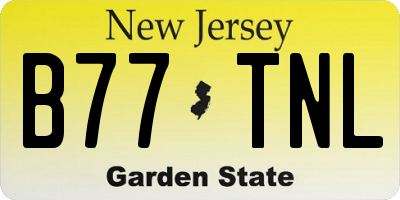 NJ license plate B77TNL