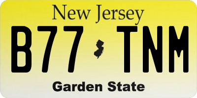 NJ license plate B77TNM