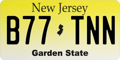 NJ license plate B77TNN