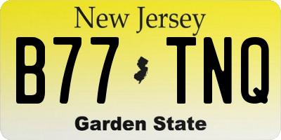 NJ license plate B77TNQ