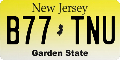 NJ license plate B77TNU