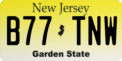 NJ license plate B77TNW