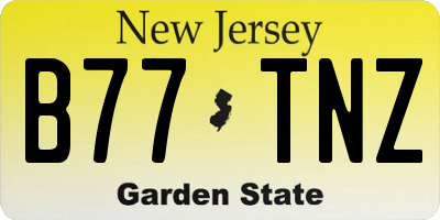 NJ license plate B77TNZ