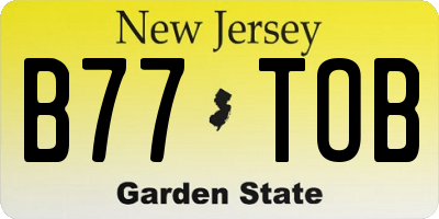 NJ license plate B77TOB