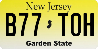 NJ license plate B77TOH