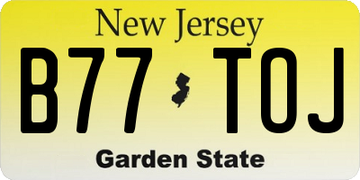 NJ license plate B77TOJ