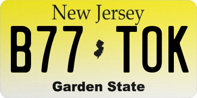 NJ license plate B77TOK
