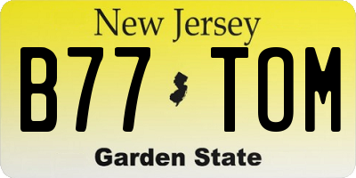 NJ license plate B77TOM