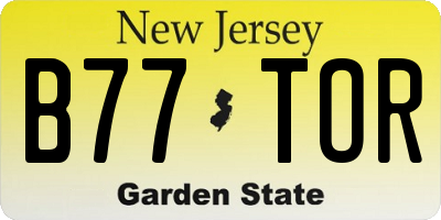 NJ license plate B77TOR
